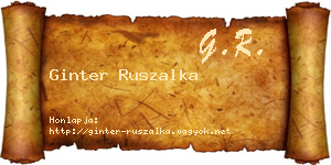 Ginter Ruszalka névjegykártya